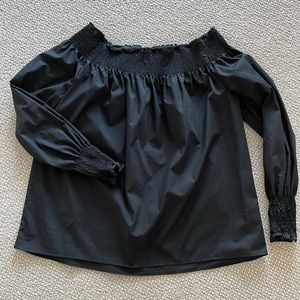 Zara Black Off Shoulder Shirt Top Blouse